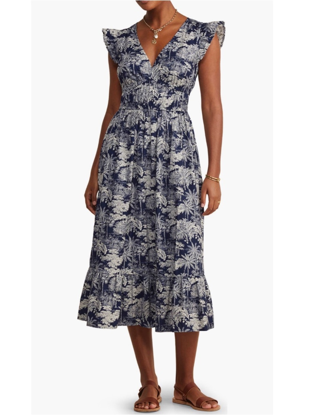 Vineyard Vines Ruffle Hem Poplin Dress
